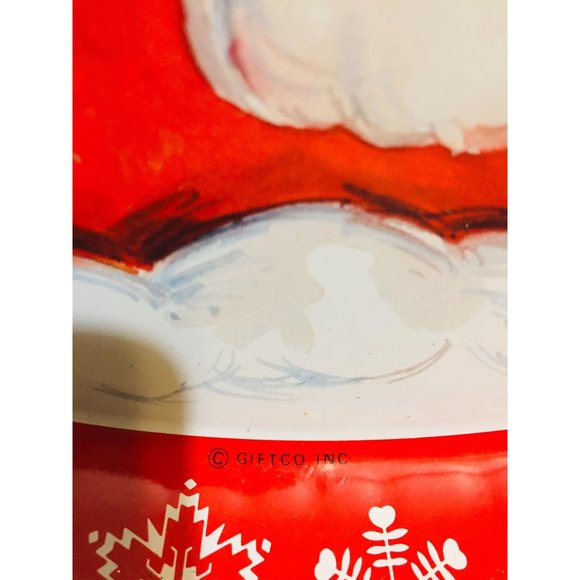 Vintage Metal Christmas Santa Claus Serving Tray GIFTCO 1980s - Picture 4 of 8